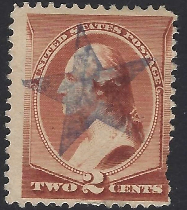 US Sc. # 210 - Solid 5-Pointed Star Fancy Cancel                        (P-9048)