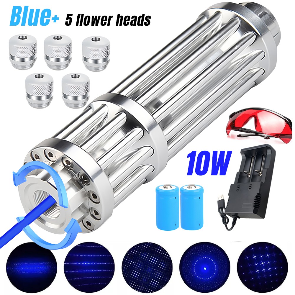 High-Brightness Blue LED Flashlight -Rechargeable Designed for Camping Safety