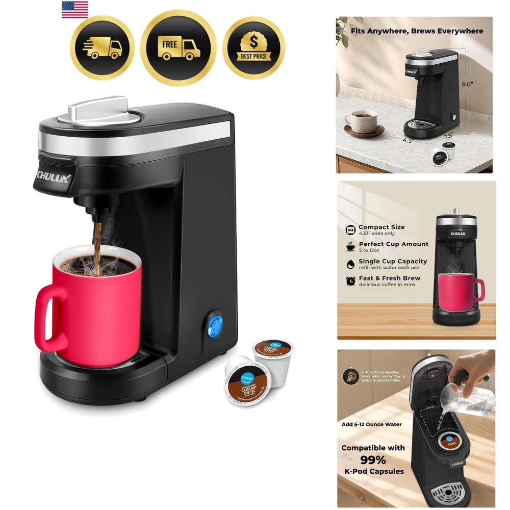 Single Serve Coffee Maker for K Capsule, Mini Single One Cup Coffee Machine, ...