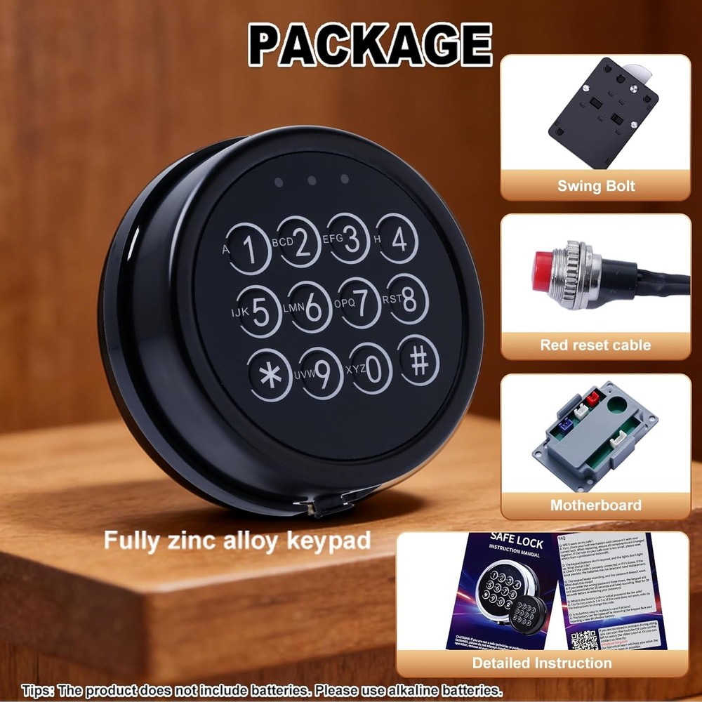 Safe Lock Replacement Gun Safe Electronic Swing Bolt Lock with 14 Pin Cable