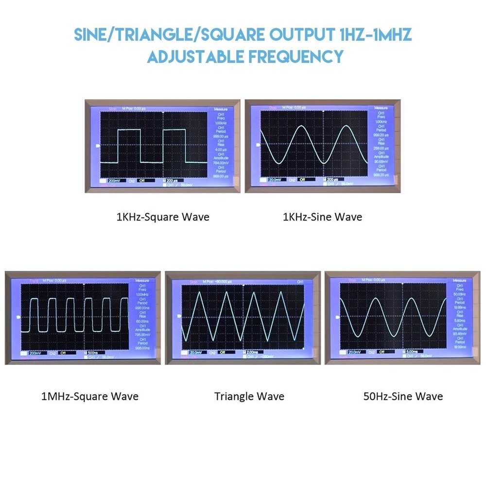 Compact Signal Generator Kit with Sine, Triangle, Square Outputs for Electronics