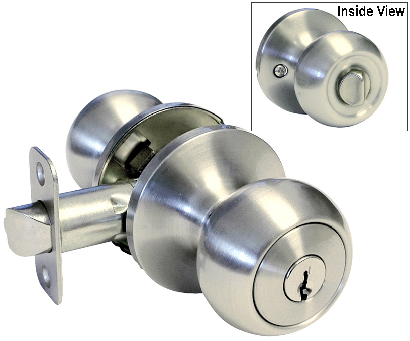 Entry Double Deadbolt Round Door Locks Knobs Brushed Satin Nickel Same Keys