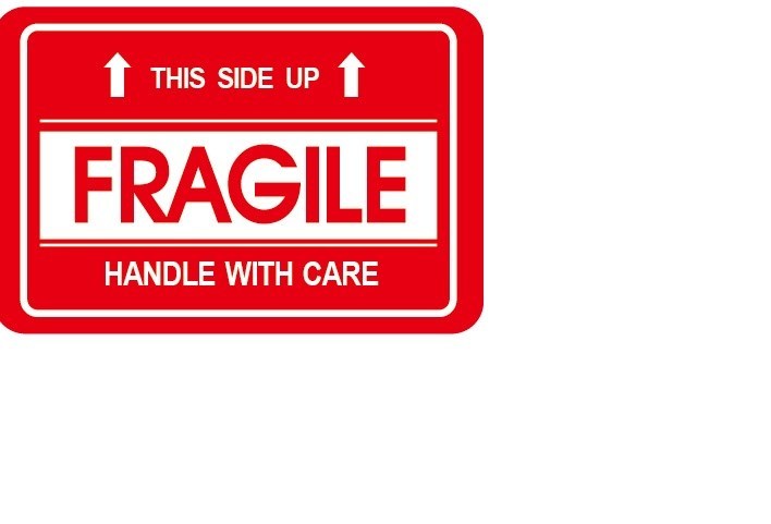 F2 FRAGILE HANDLE WITH CARE THIS SIDE UP Pack Ship Stickers Easy Apply 2" x 3"