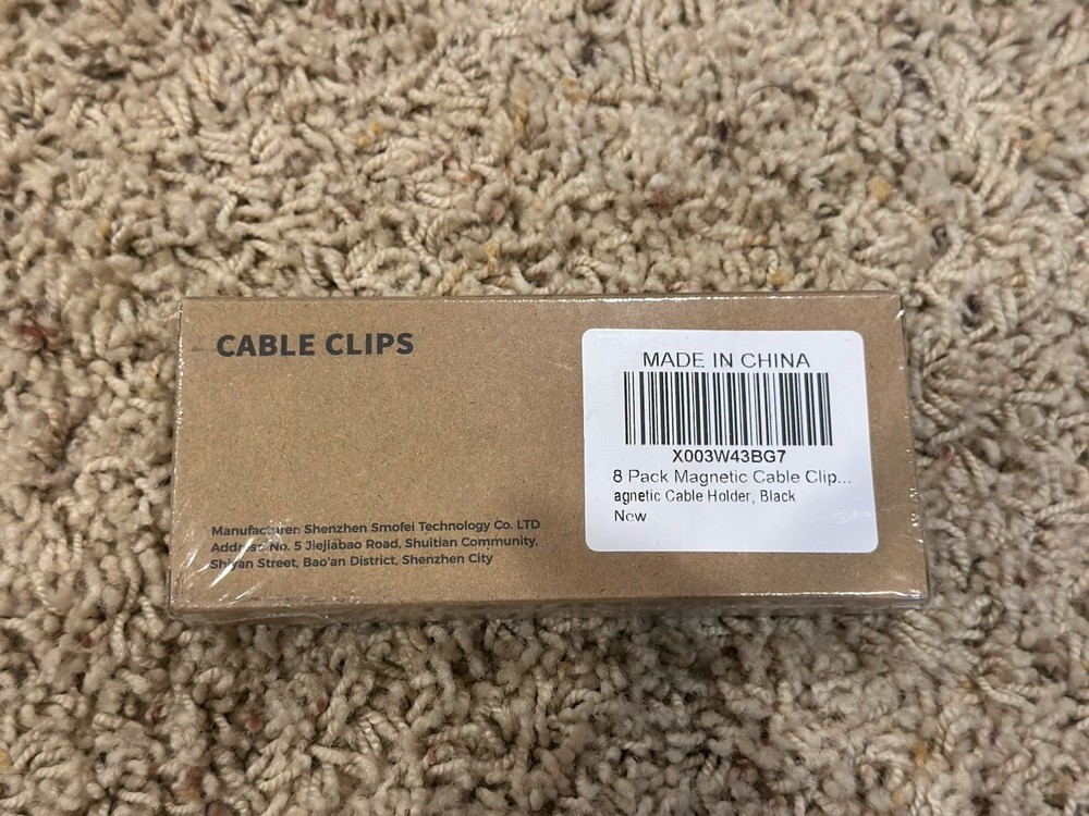 Magnetic Cable Clips 8 Pack/ Black