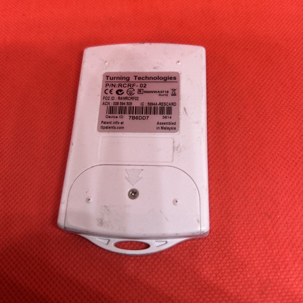 Turning Technologies Response Card Clicker RF RCRF-02 Remote Control Battery Pow