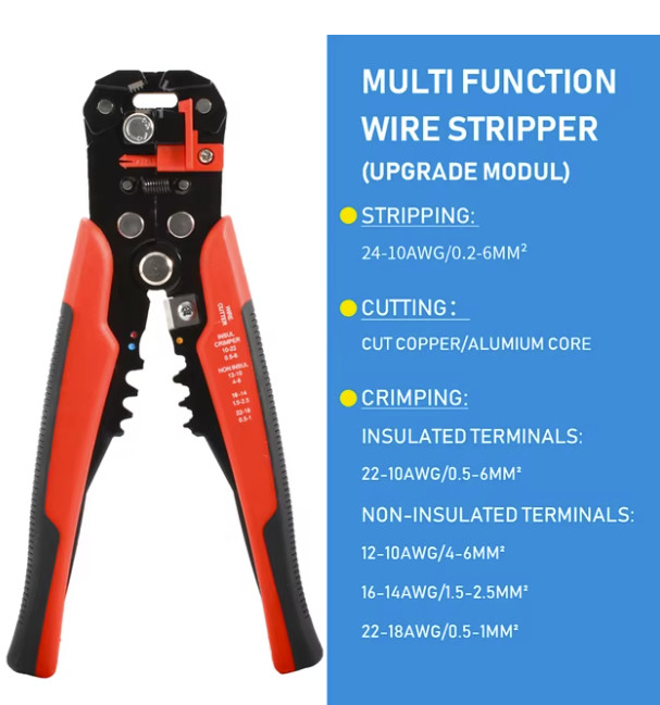 Crimper Cable Cutter Adjustable Automatic Wire Stripper Multifunctional