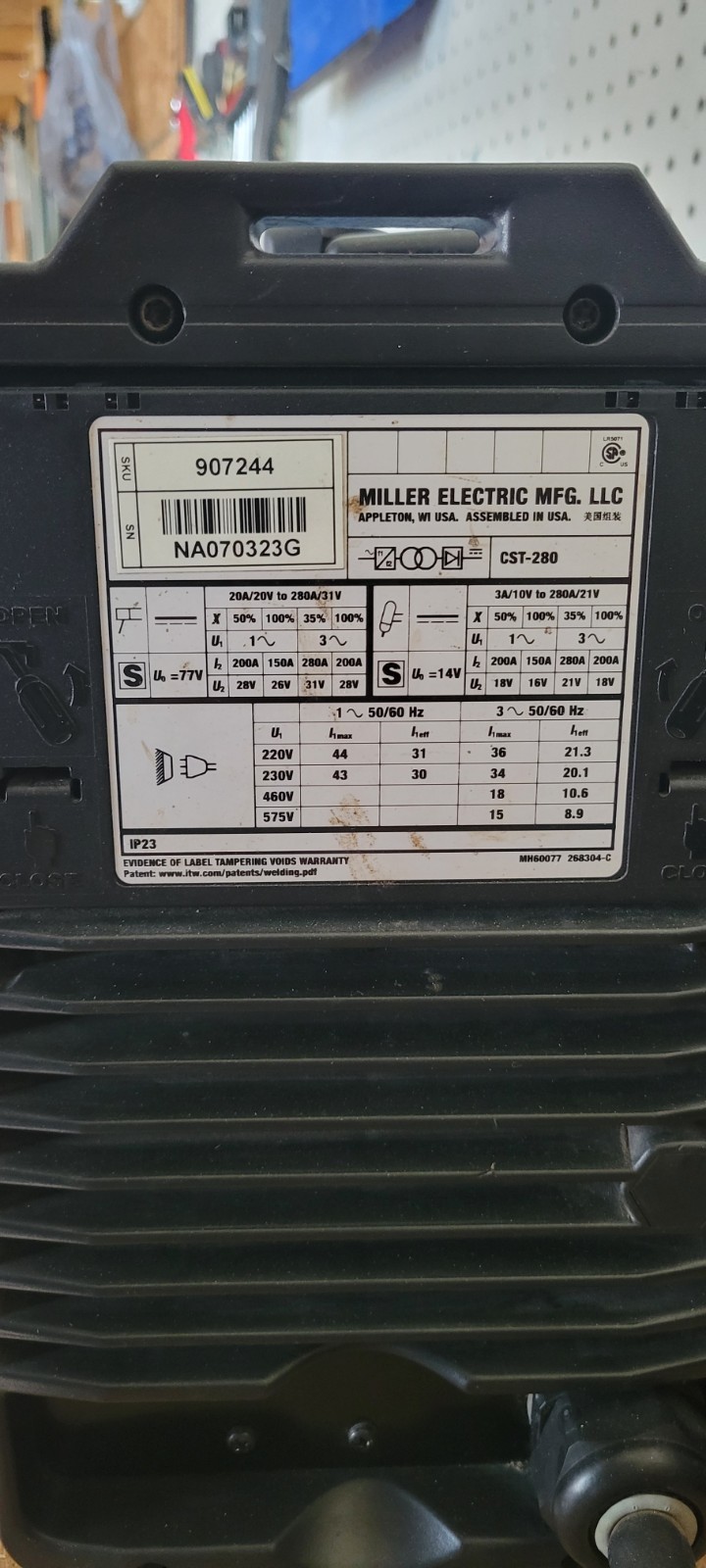 Miller CST-280 DC Stick TIG Industrial Welder, read description