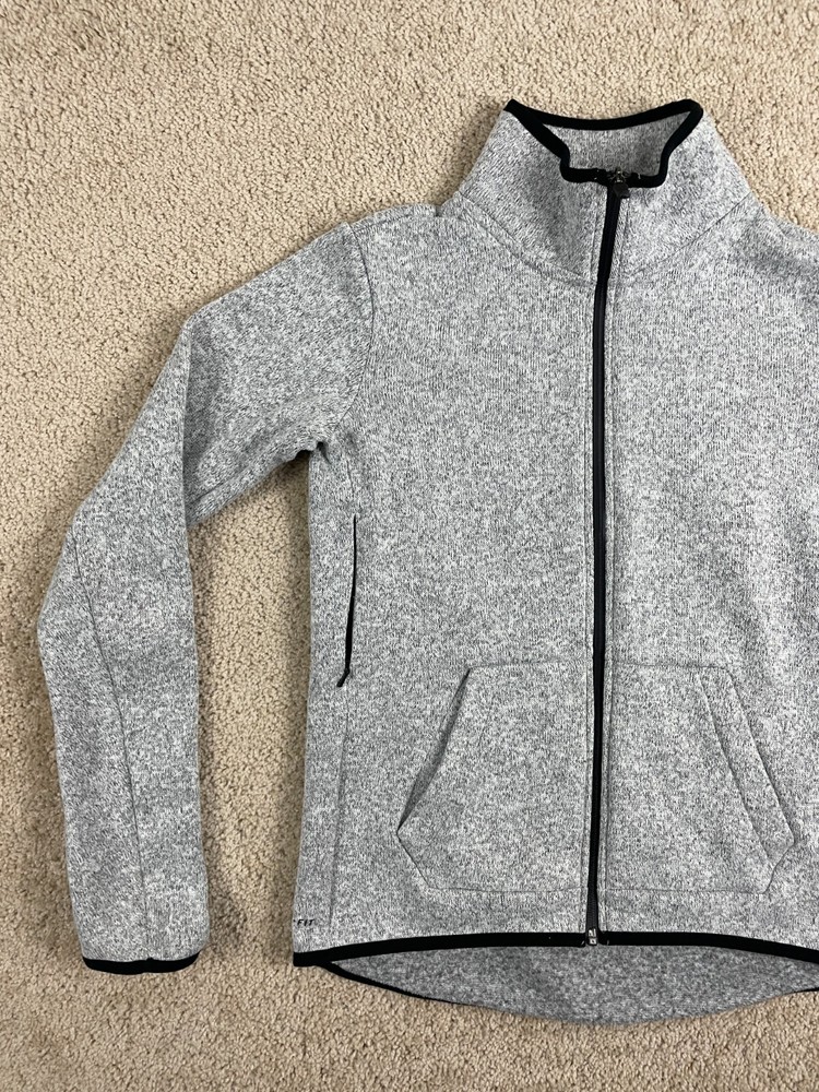 Nike Basic Jacket Mens Medium Full Zip Collared Therma Fit Swoosh Logo Gray