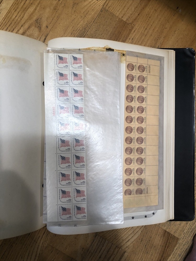 The Columbia US plateblock stamp album 85 pages filled.