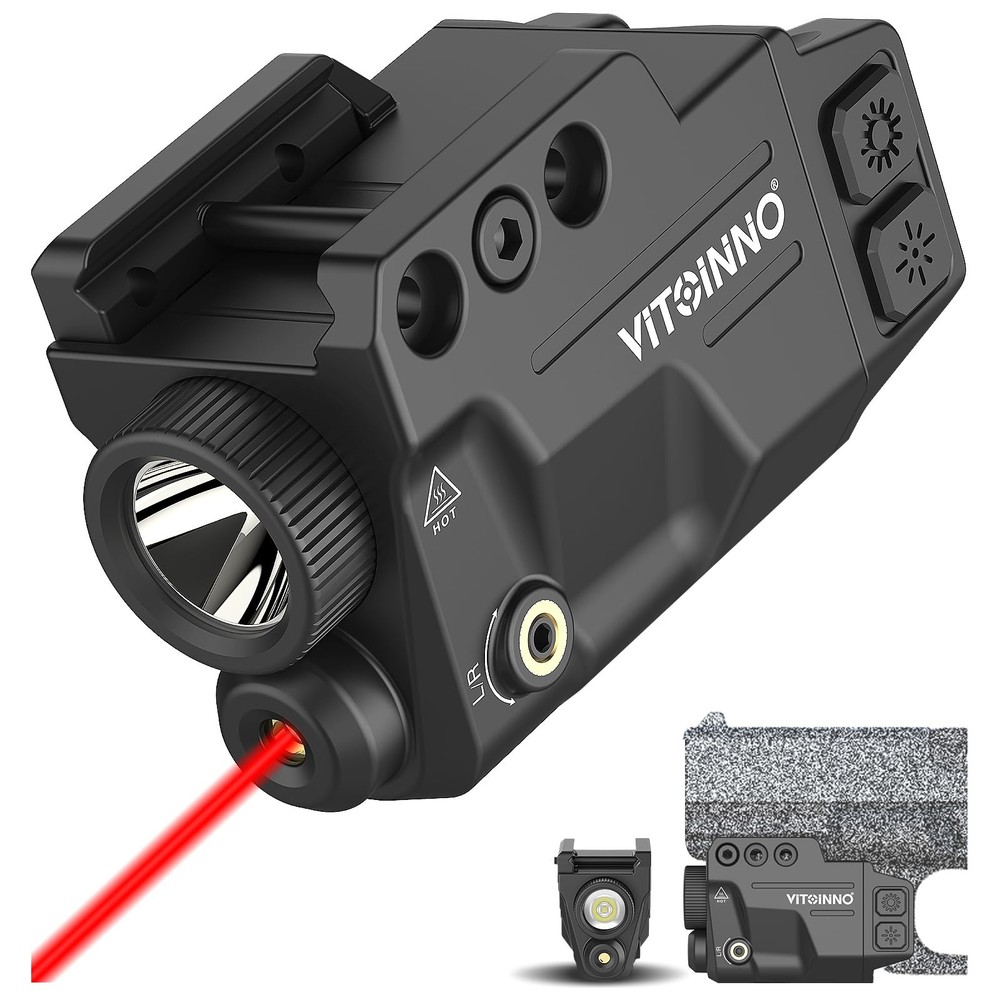 VITOINNO 700 Lumens Red Laser Light Combo, Slidable Tactical Flashlight