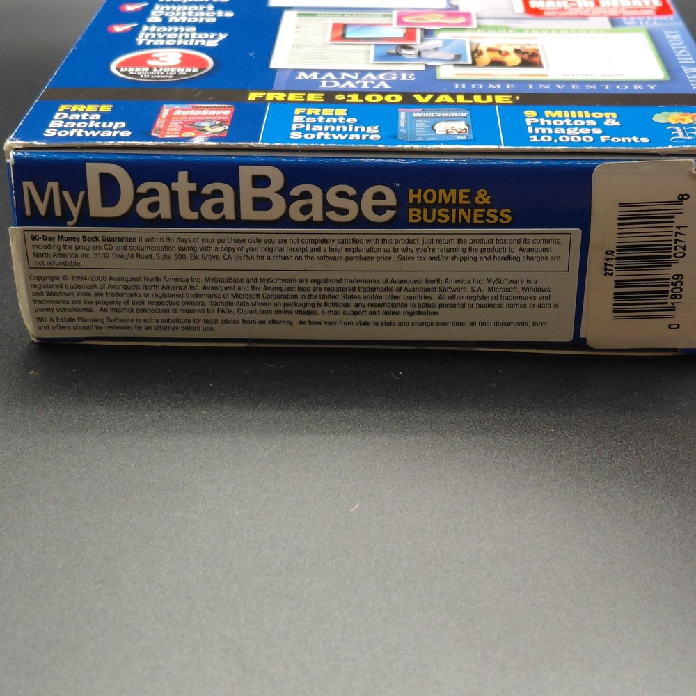 Avanquest My Database Home & Business Software Windows 2000, XP, Vista