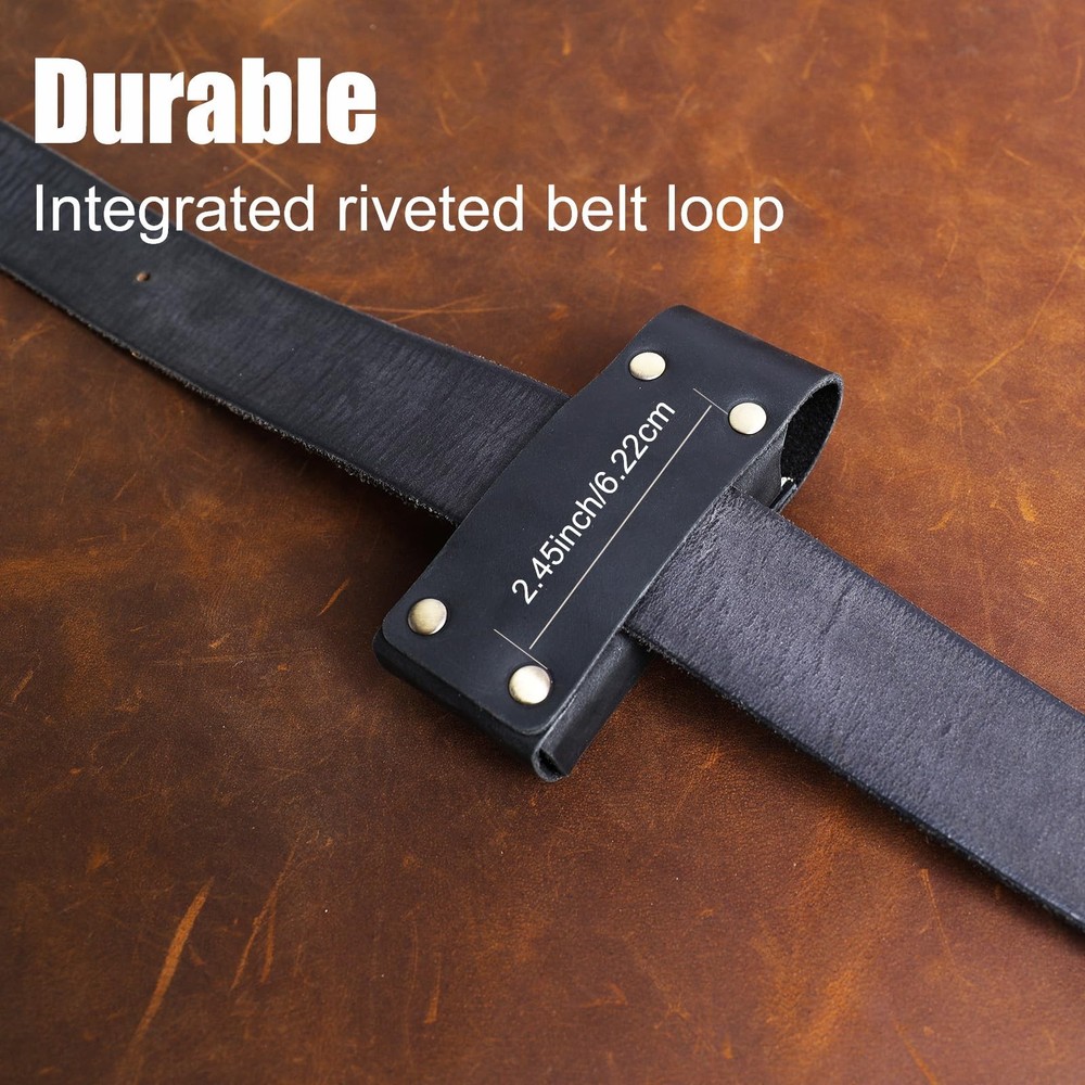 Topstache Leather Multitool Sheath for Belt - Holster Medium, Black