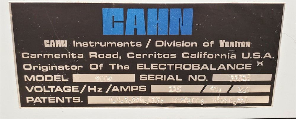 VENTRON CAHN Model 2002 AG ELECTROBALANCE