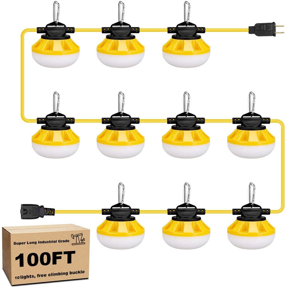 50/100/200FT Construction String Lights LED Industrial Grade LED Work Lights