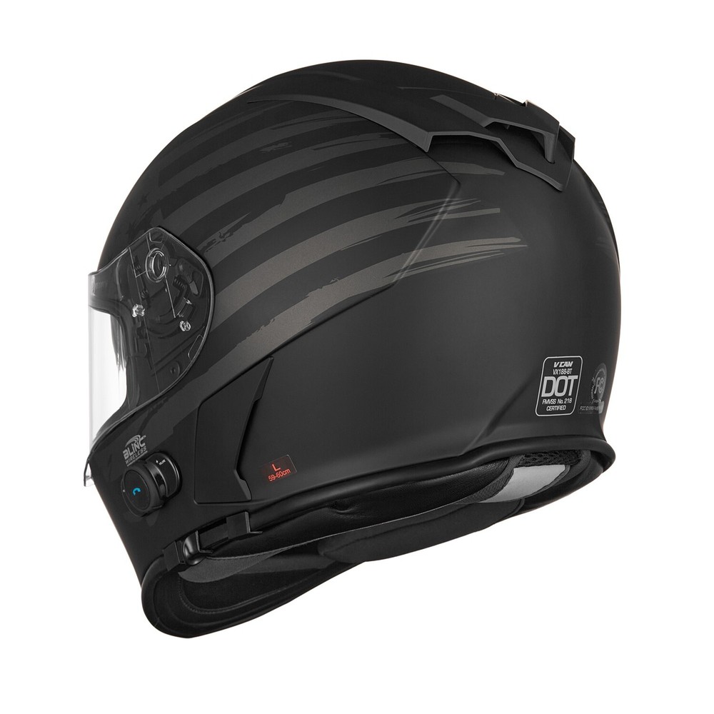 VCAN Bluetooth Integrated Full Face Motorcycle Helmet with Dual Visor