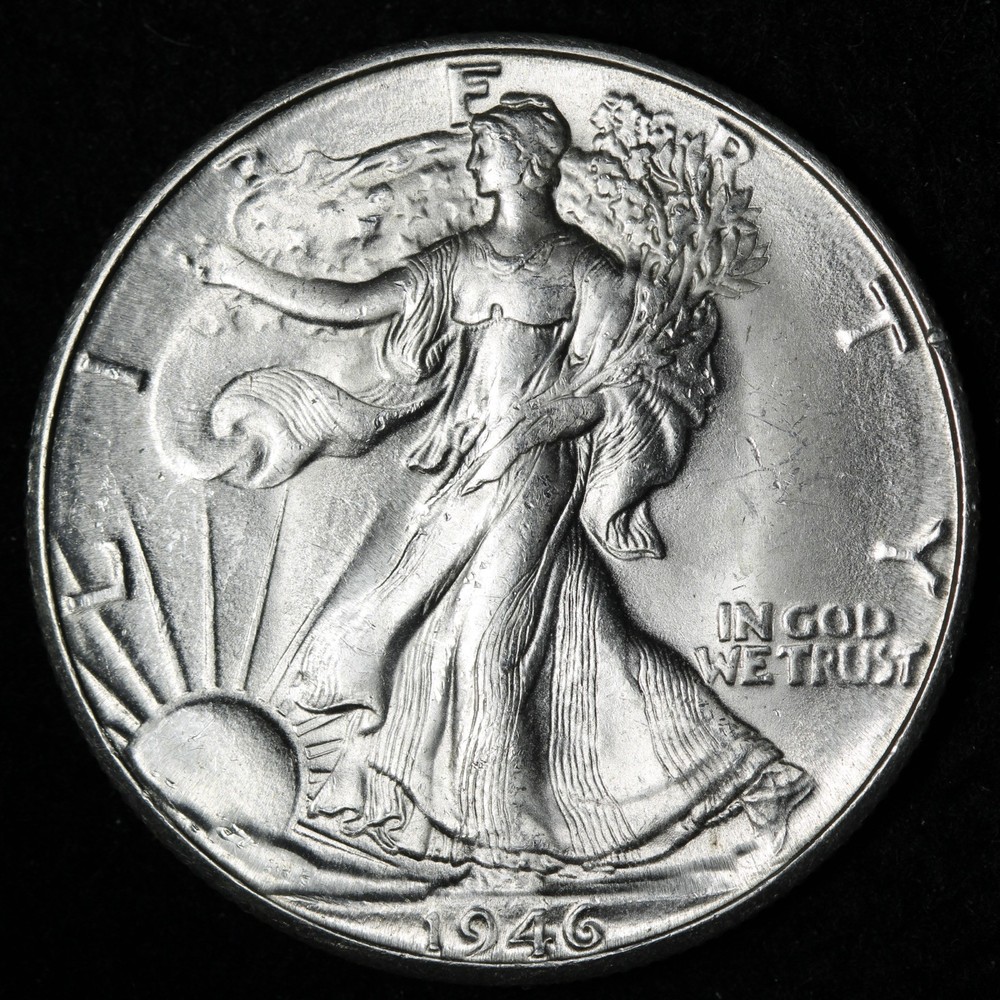 1946-D Walking Liberty Silver Half Dollar GEM BU *UNCIRCULATED* MS E366 RSKMM