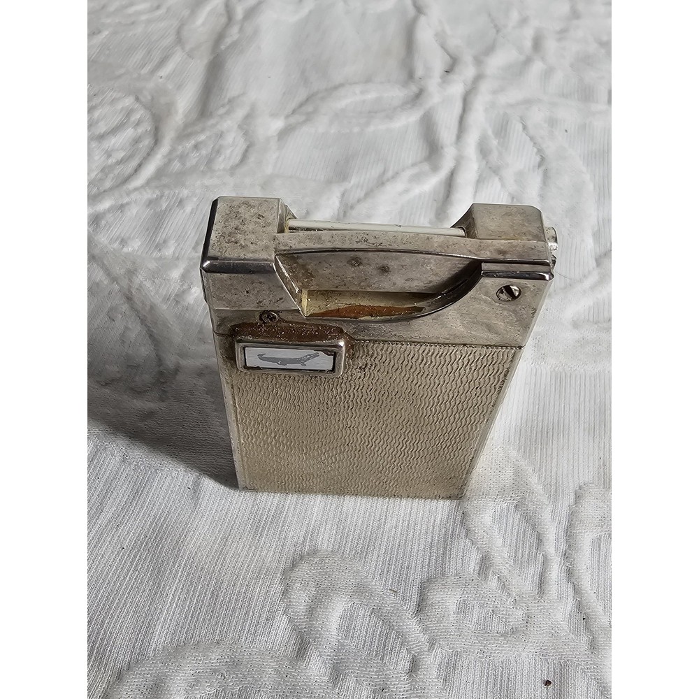 Vintage FORMULA silver plated Lighter Lacoste Emblem Refillable Butane