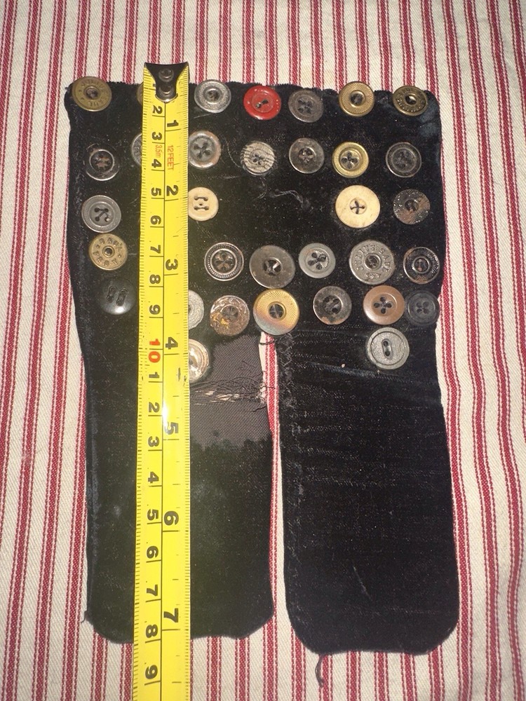 Antique Early Velvet Button Trousers Sampler