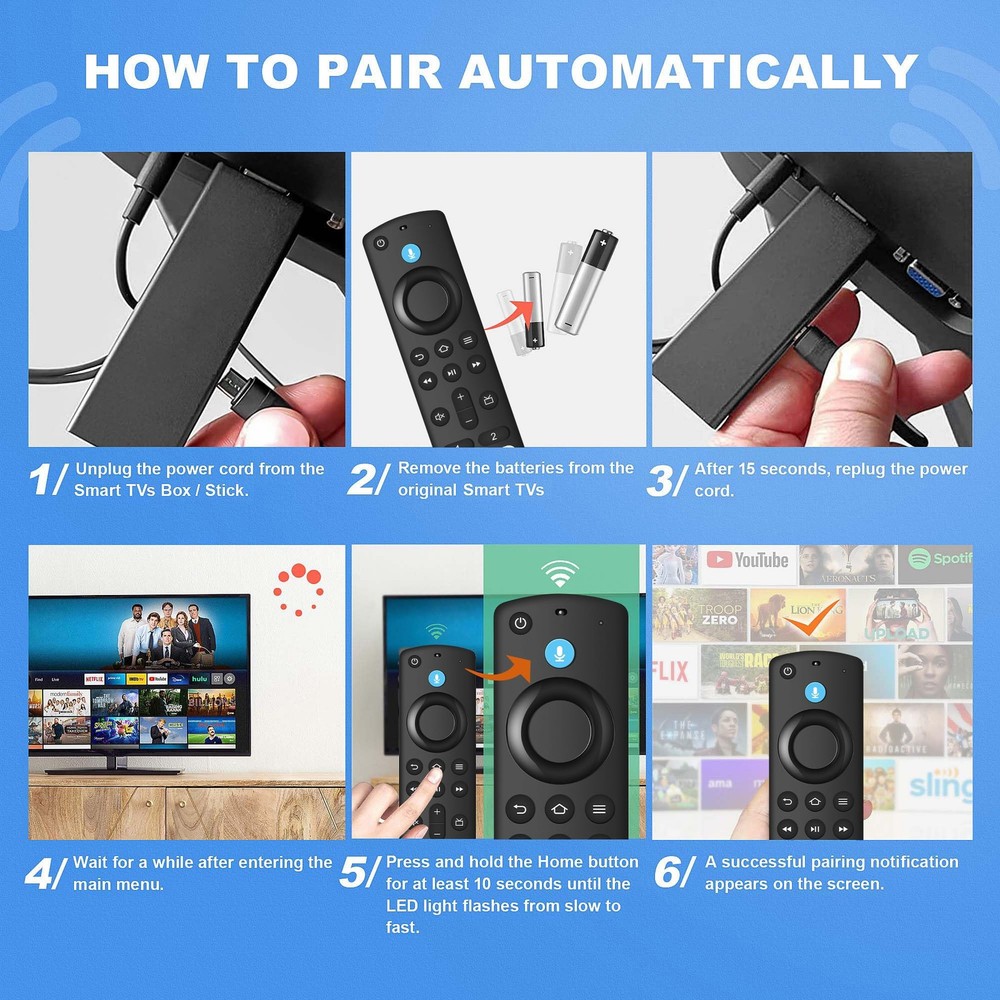 Replacement Voice Remote Control Compatible with Fire 3rd GEN Remote, Black