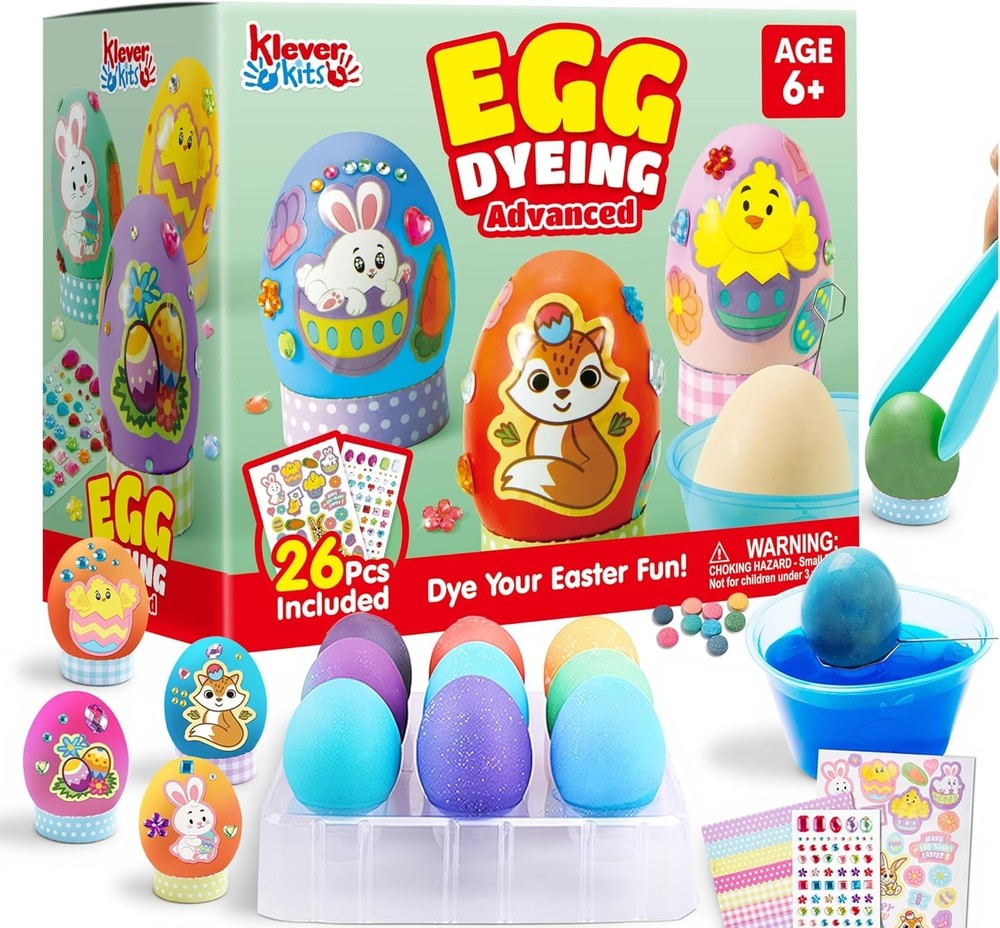 Klever Kits 20Pcs DIY Easter Egg Decorating Kit, Dye Kit with Gradient Color Tab