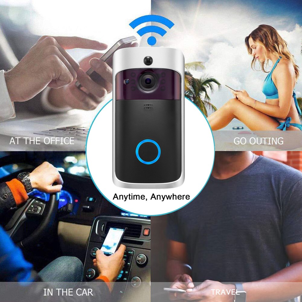 Wireless Smart WiFi Home DoorBell IR HD Video Camera Visual Intercom/Memory Card