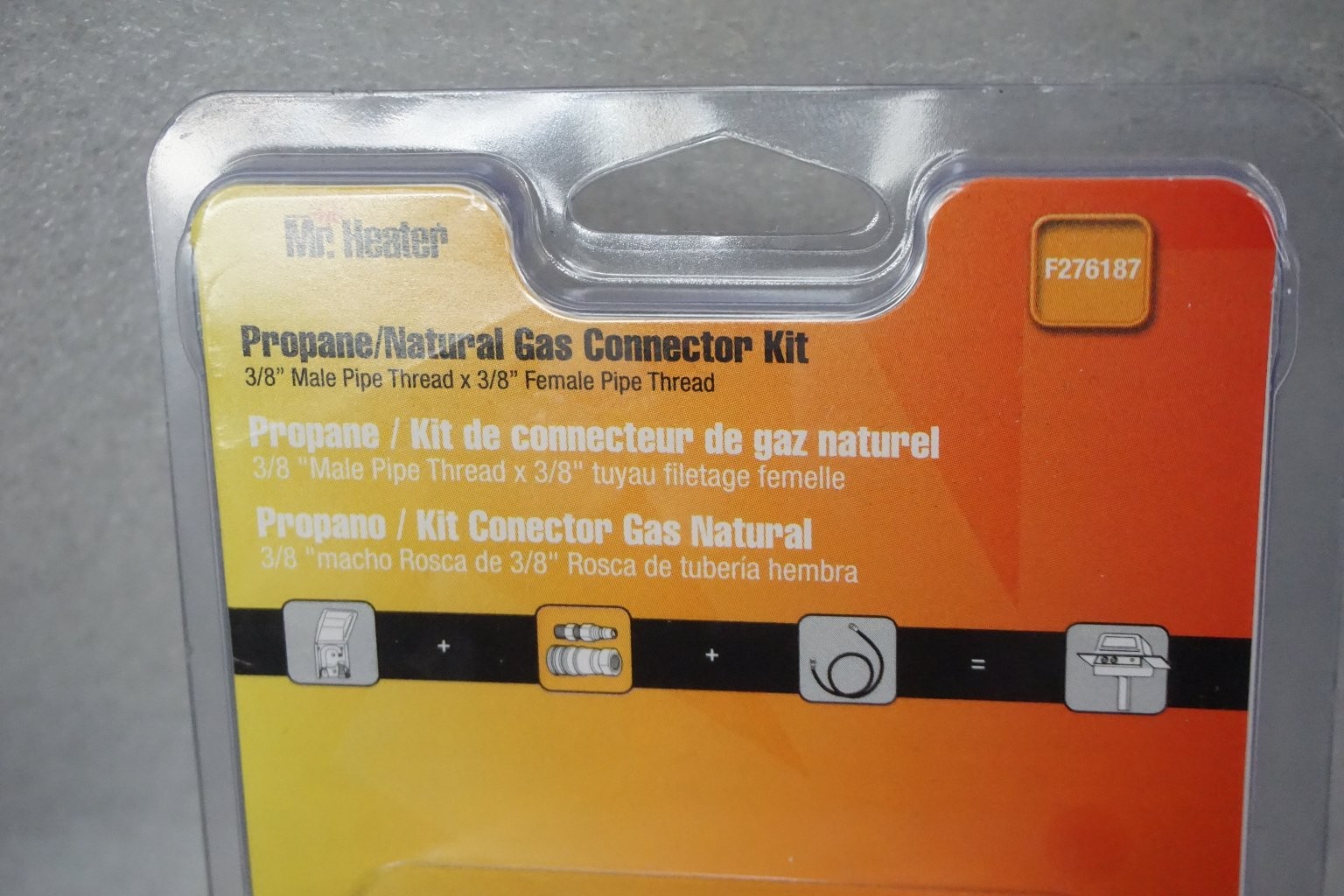 Mr. Heater F276187 Gas Connector Kit 3/8" MPT x FPT Propane Natural Quick