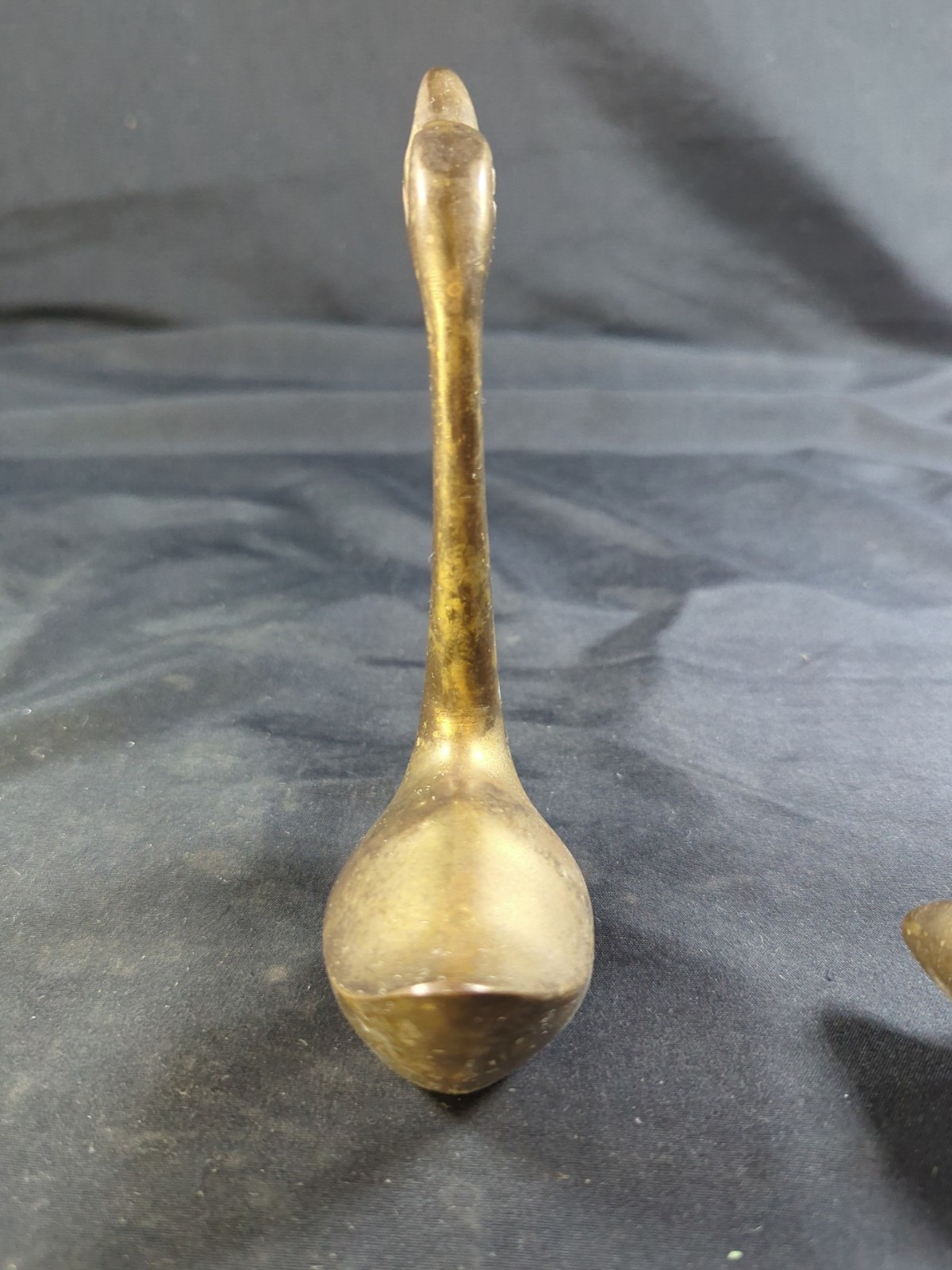 Pair Of Vintage Miniature solid Brass Swan Figurines Mid Century Modern Unique