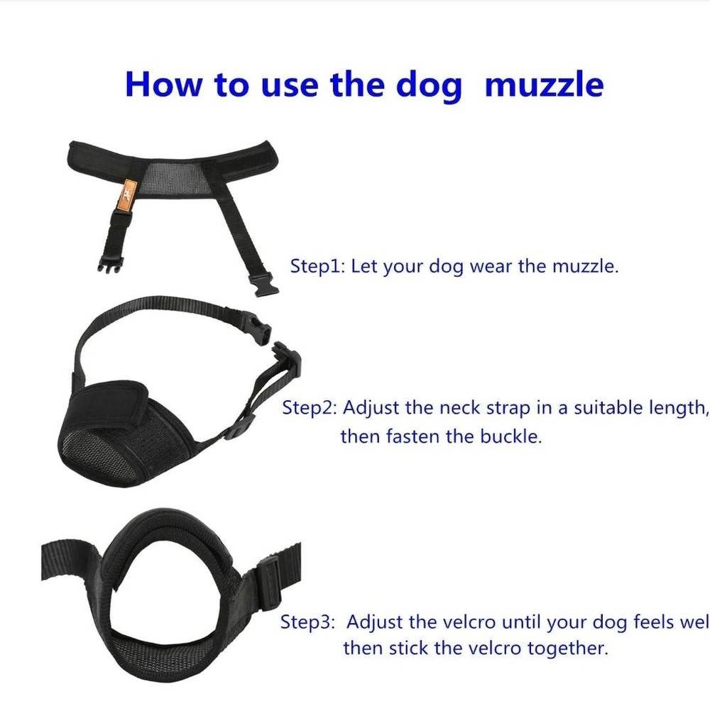 Soft Dog Muzzle Cover with Dogs Hook & Loop for small,medium & large Dogs.