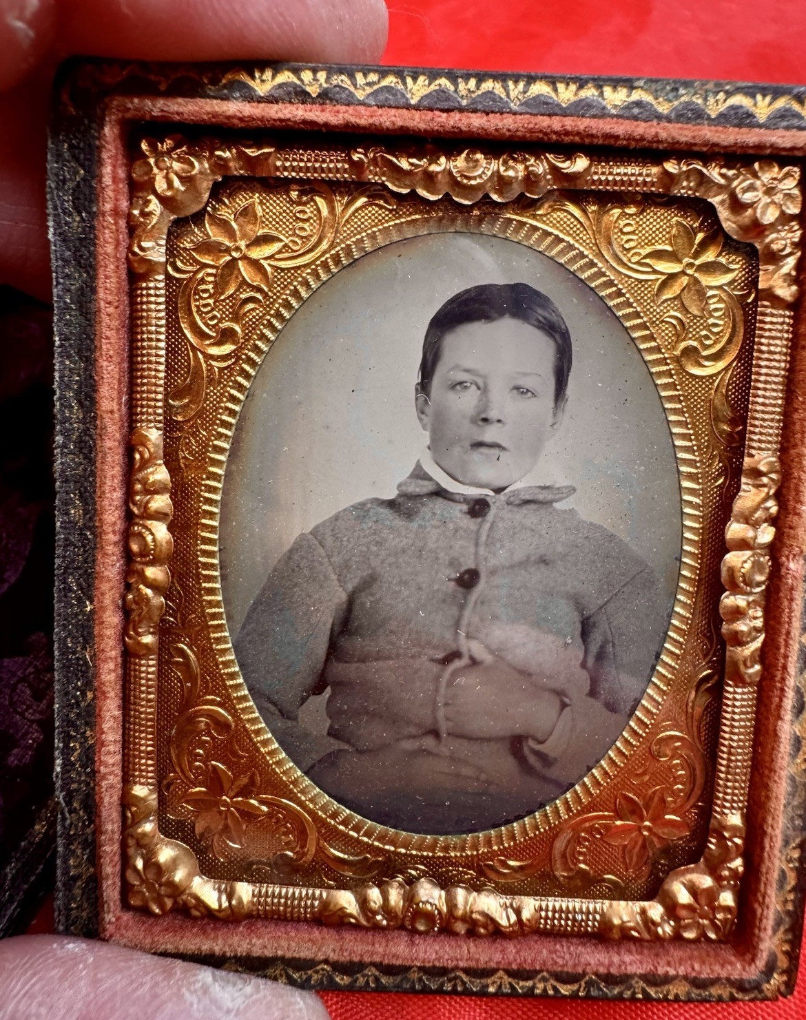 Antique 1/9 Plate Tintype Civil War Young Confederate Soldier Uniform Photo NC