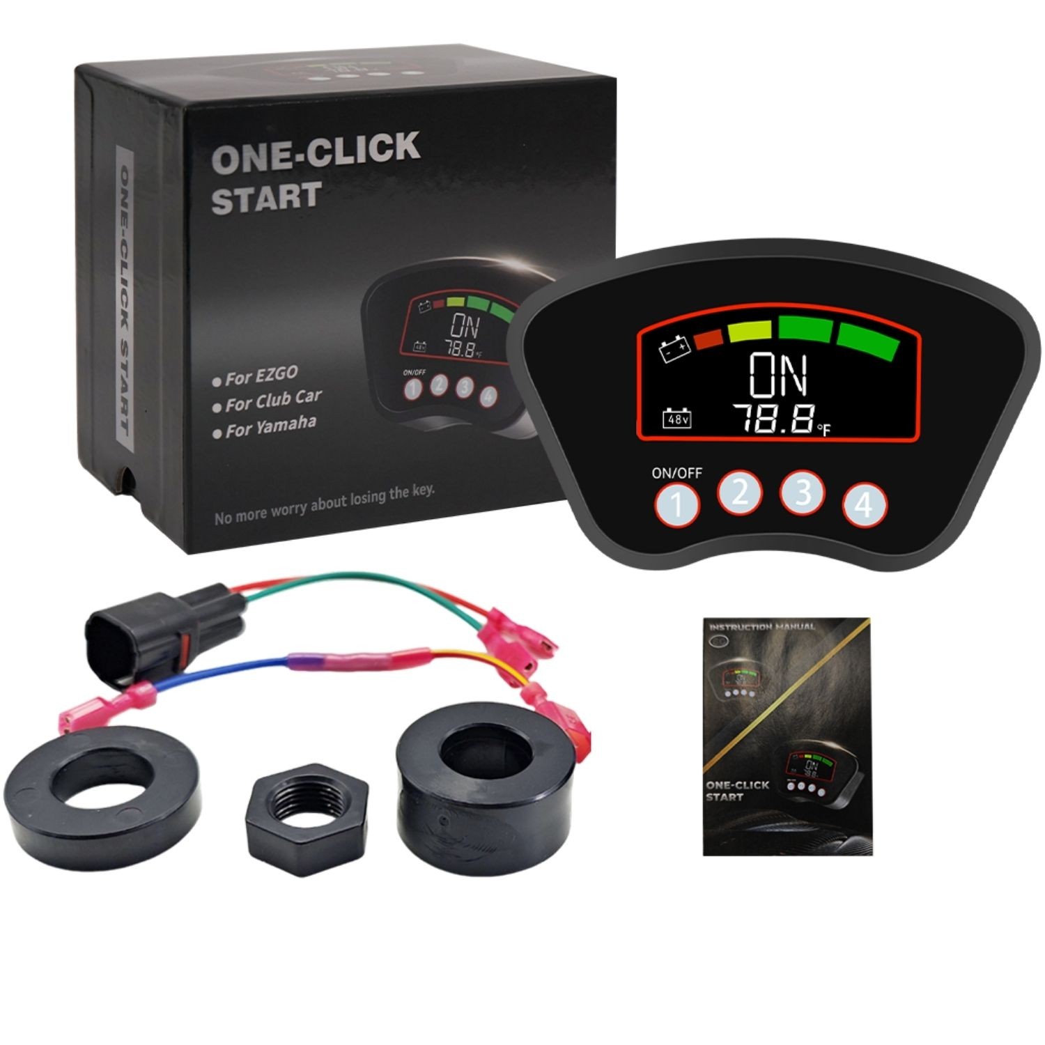 36-48V Golf Cart Keyless Start Remote Ignition Switch for Club Car Tempo/Onwarde