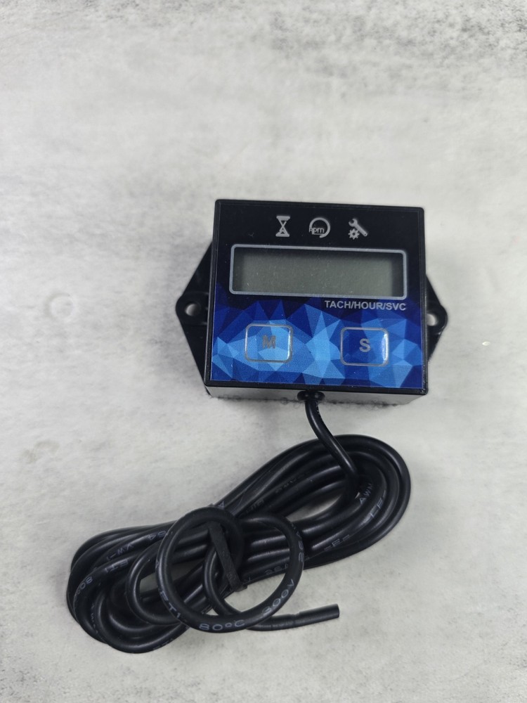 Tach Small Engine Hour Meter Digital Tachometer Maintenance Reminder Black