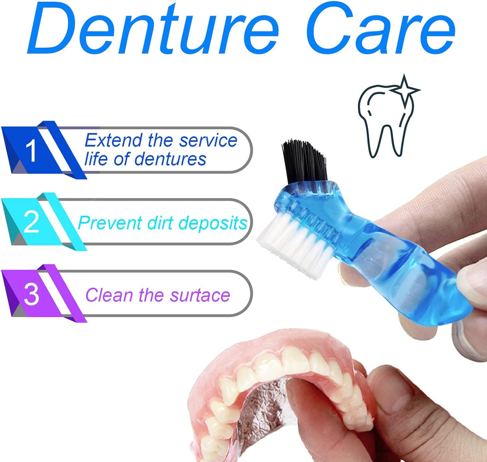 Black Denture Soaking Container Partial Denture Case, Orthodontic Retainer Clean