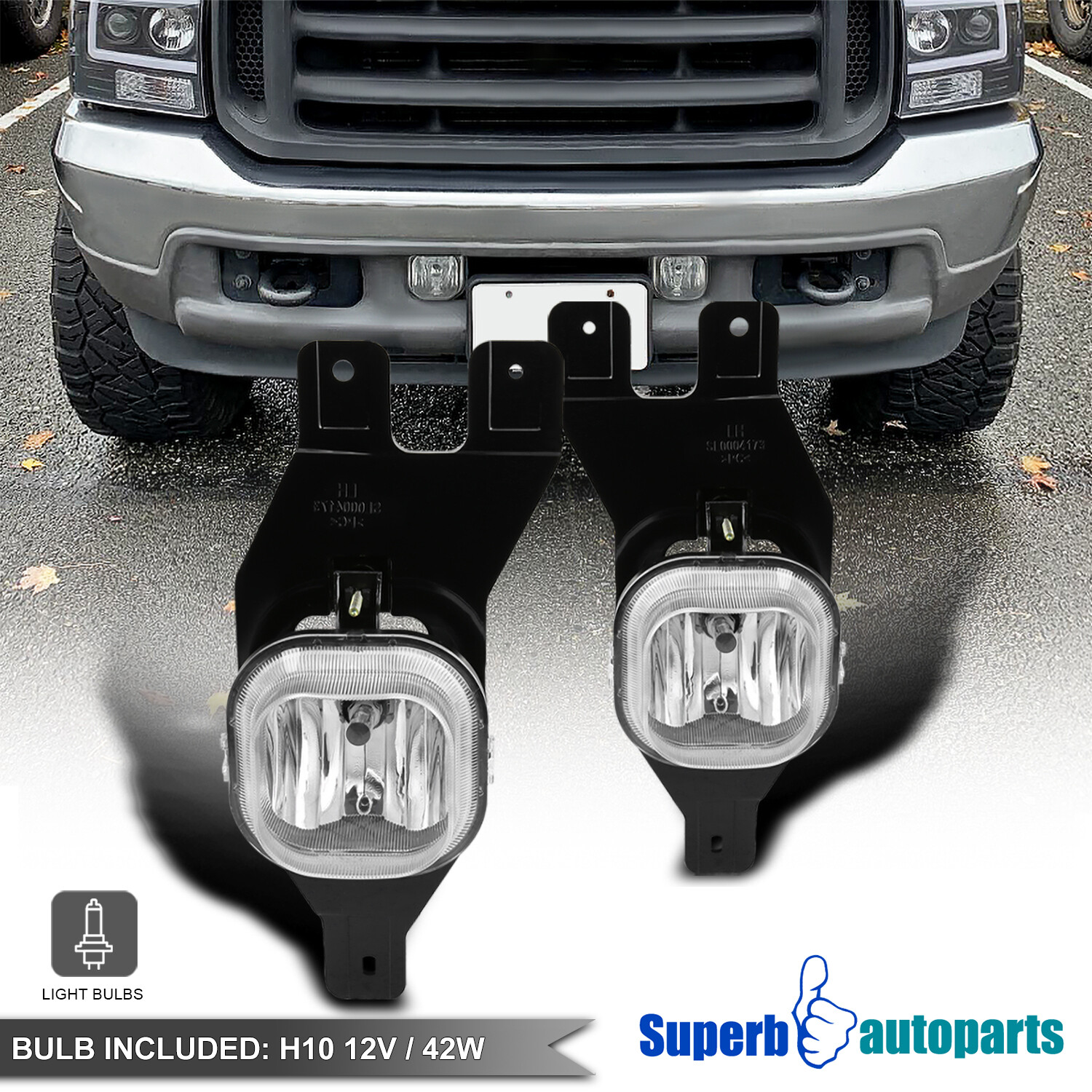 Fits 1999-2004 Ford 99-04 F-250 F-350 Super Duty Fog Lights Driving Lamps