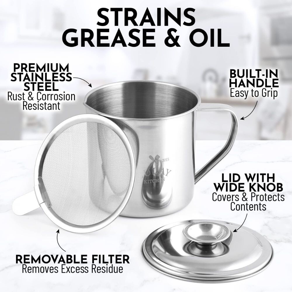 Zulay Bacon Grease Container