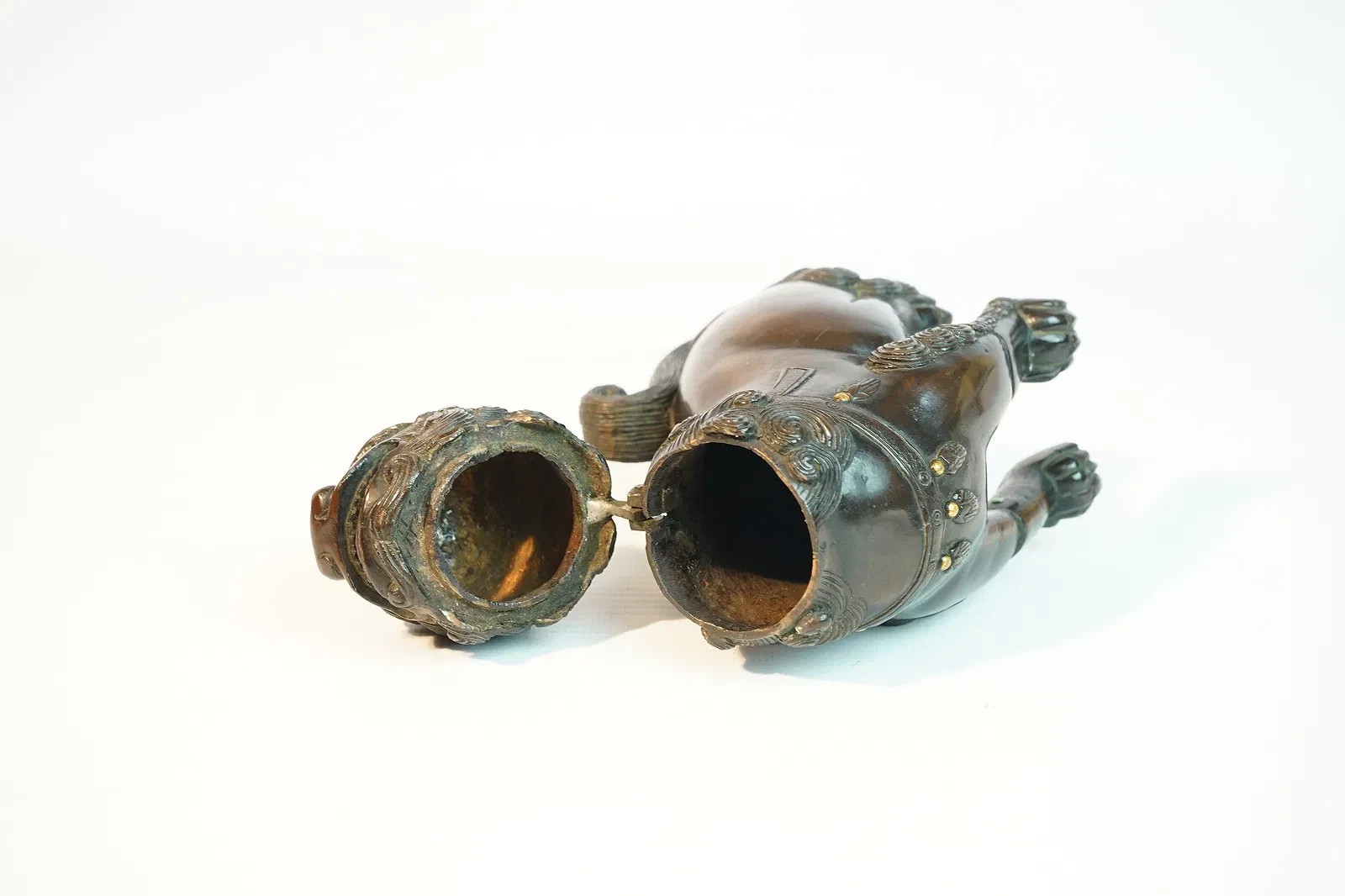 Japanese or Chinese Bronze Shishi Guardian Lion Censer