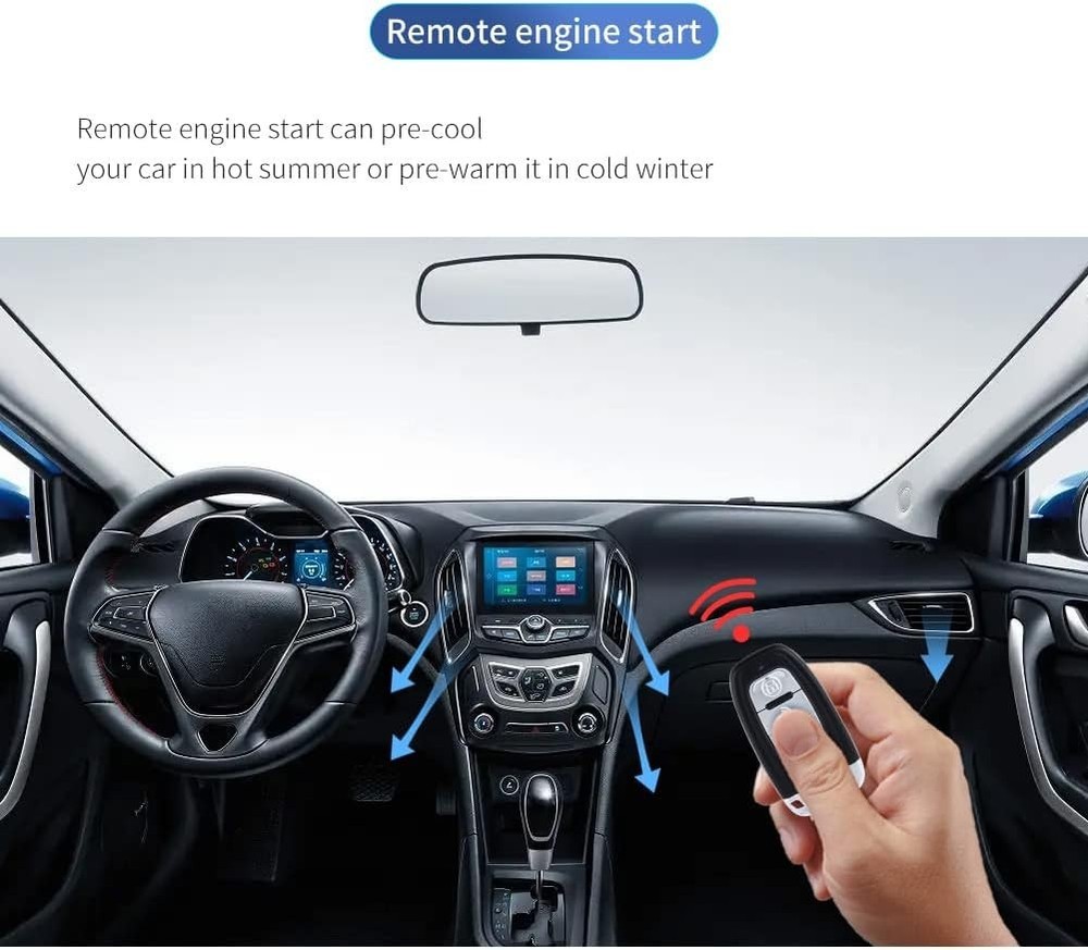 EC003 Smart Key PKE Passive Keyless Entry Car Alarm System Push Start Button ...