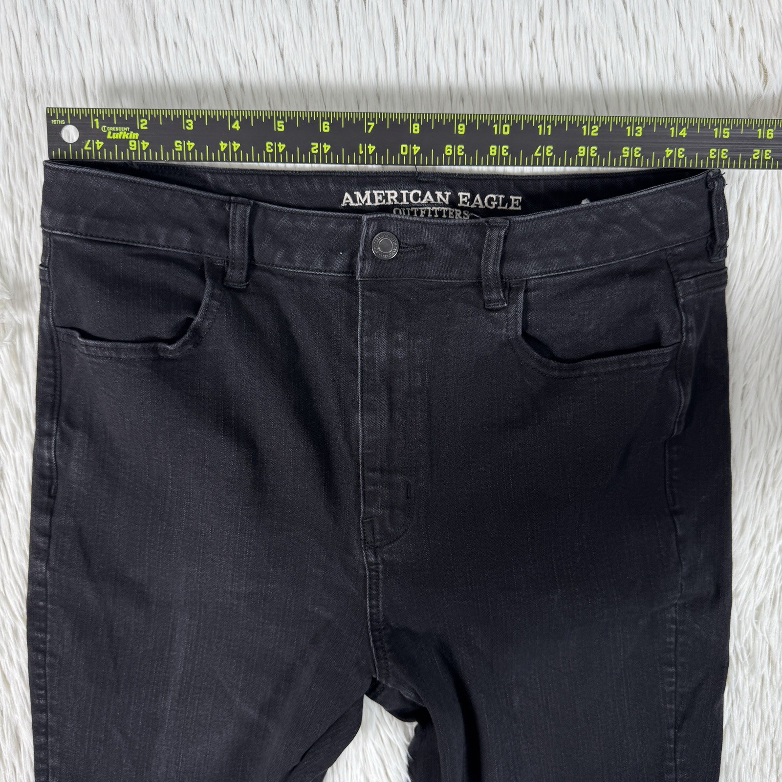 American Eagle Black Super High-Rise Jegging Denim Jeans Women's Size 14R