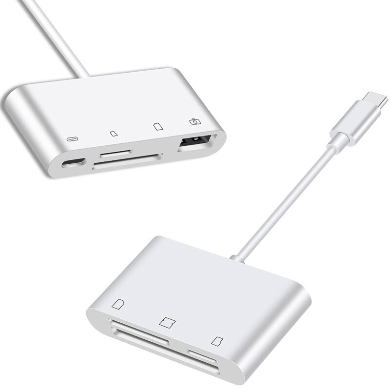 Type C Card Reader SD TF CF USB Flash Disk Mouse OTG Adapter for Samsung Huawei