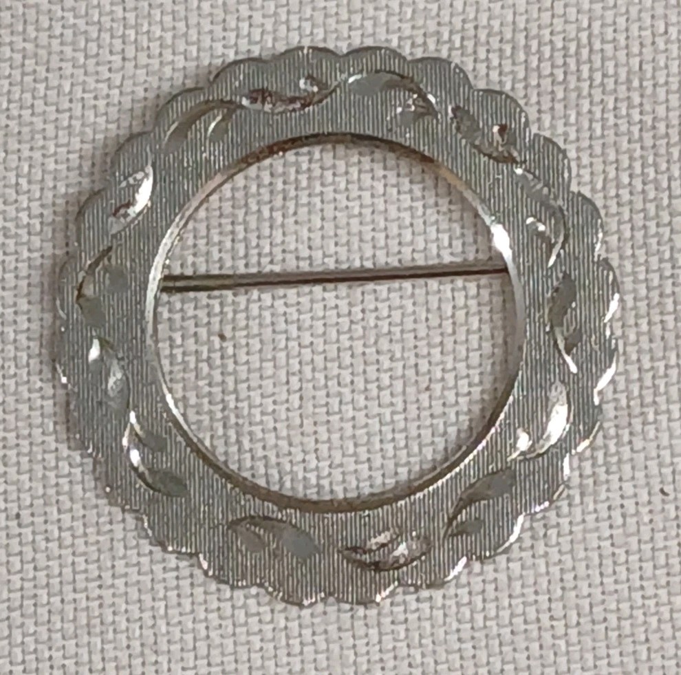 Sterling Silver Round Lamode Brooch (#2)