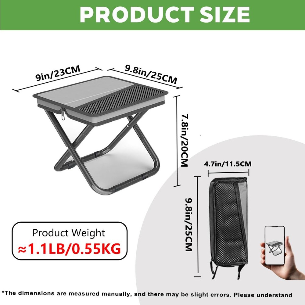 Compact Folding Stool for Adults Design and Portable Backpacking Stool with H...