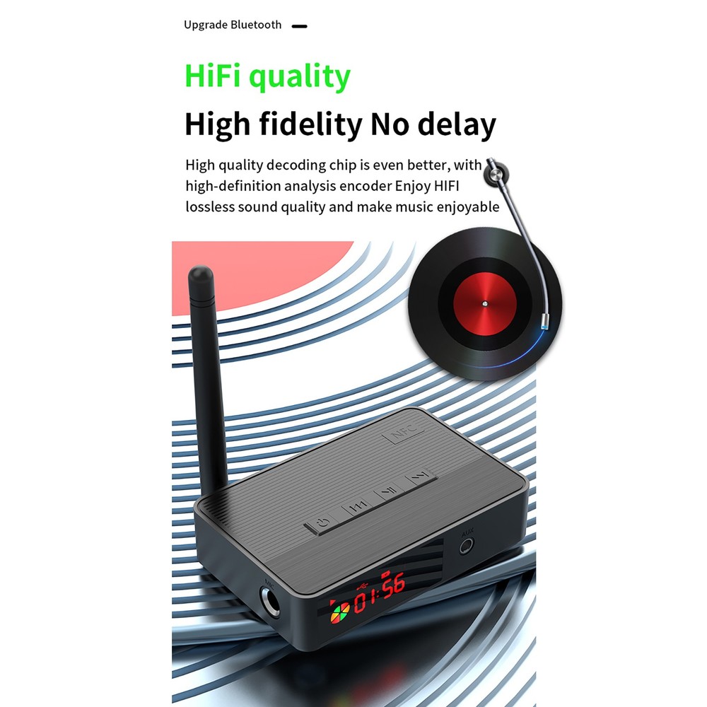 Wireless NFC Bluetooth 5.3 Audio Receiver NFC HiFi Music Adapter