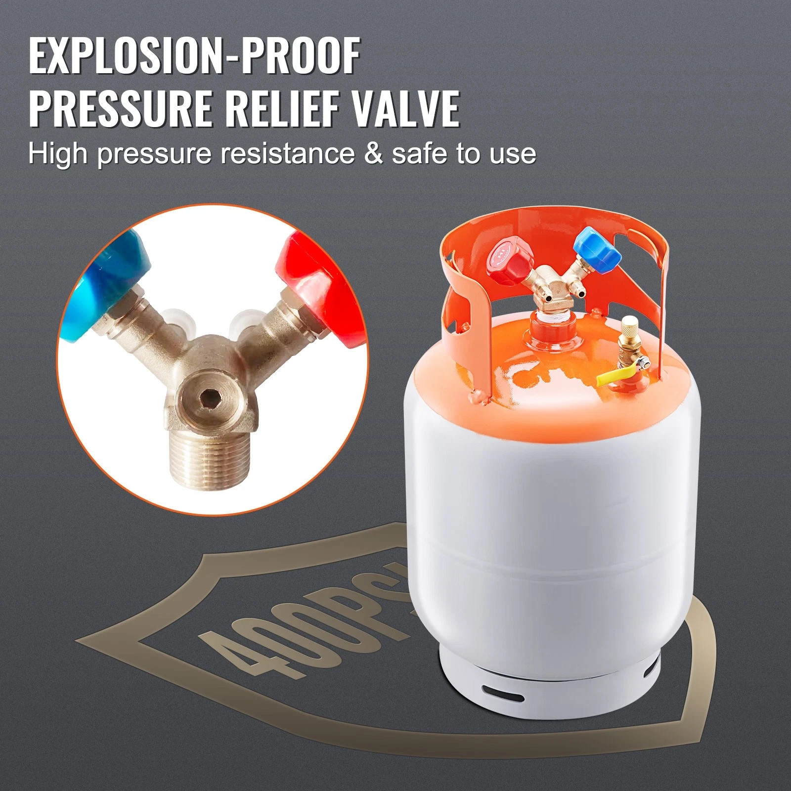 Uimoso Refrigerant Recovery Reclaim 50lb Cylinder Tank 400 PSI liquid Rated