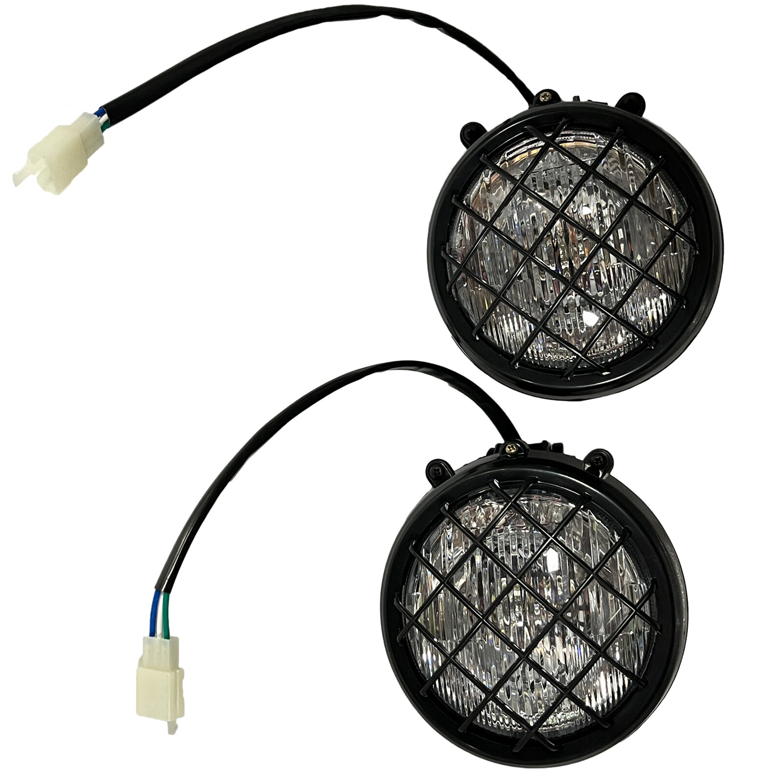 2x LED Headlights for Yamaha Banshee 1987-2006 lens bulbs Grills Warrior 350