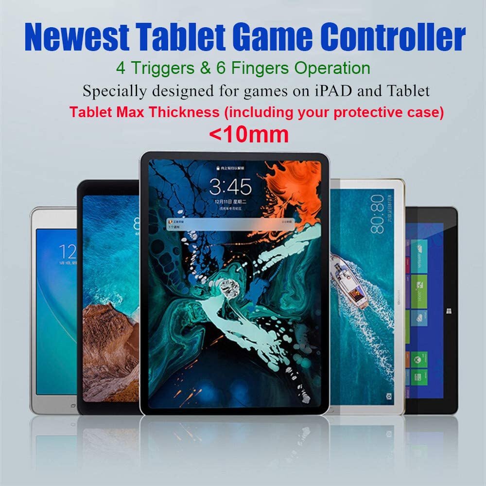 Game Controller Triggers with 6 Finger Sleeves for Android iPad Tablet Computer