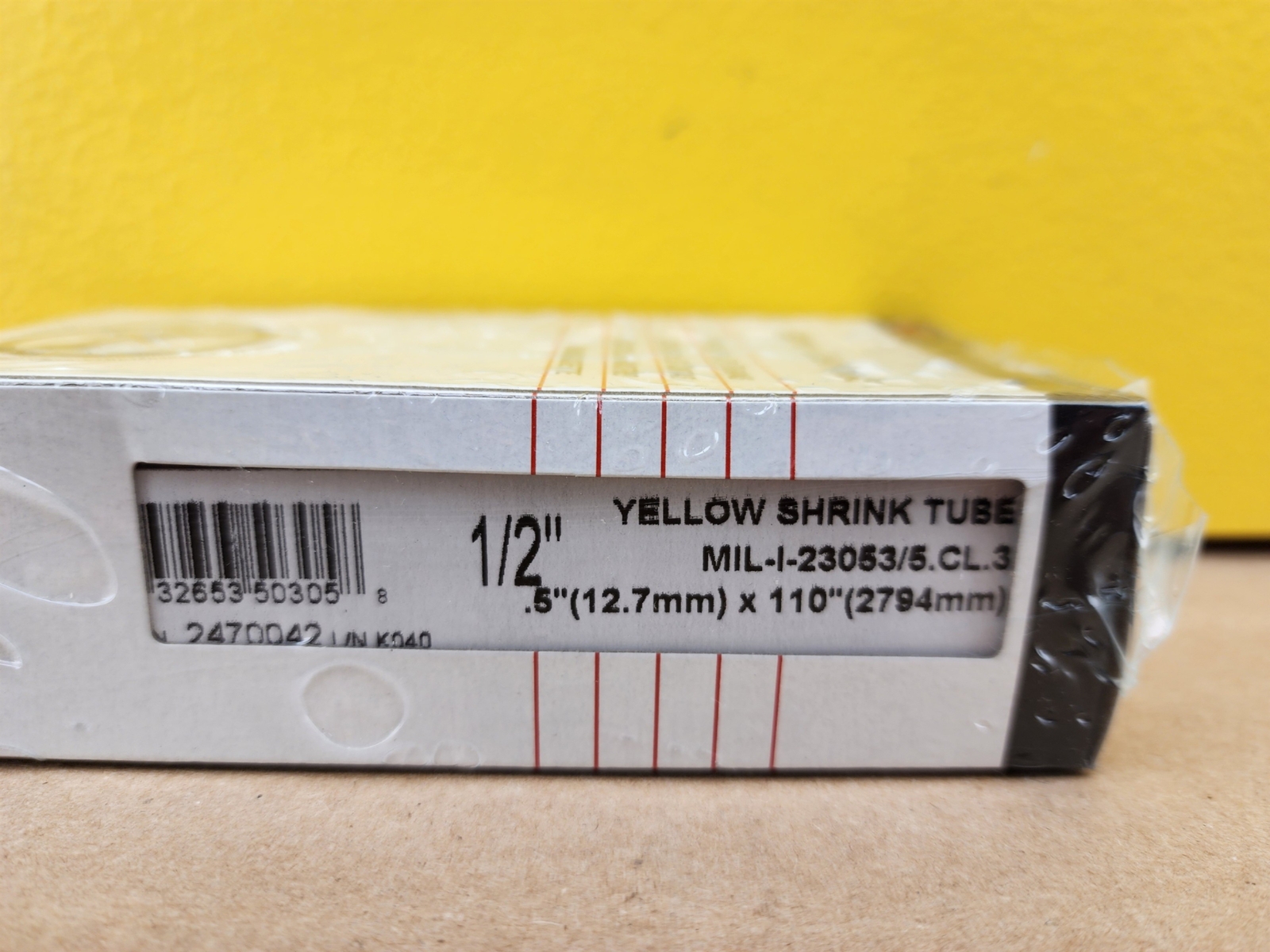 NEW SEALED Kroy 2470042 Supply Cartridge, 1/2" Yellow Shrink Tube 110" Length