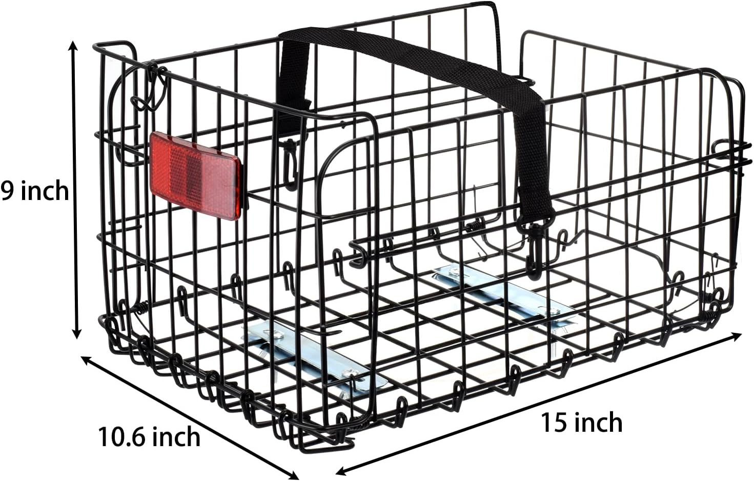 Folding Rear Bike Basket, Quickly Release Metal Wire Bicycle Basket Cargo Rack w