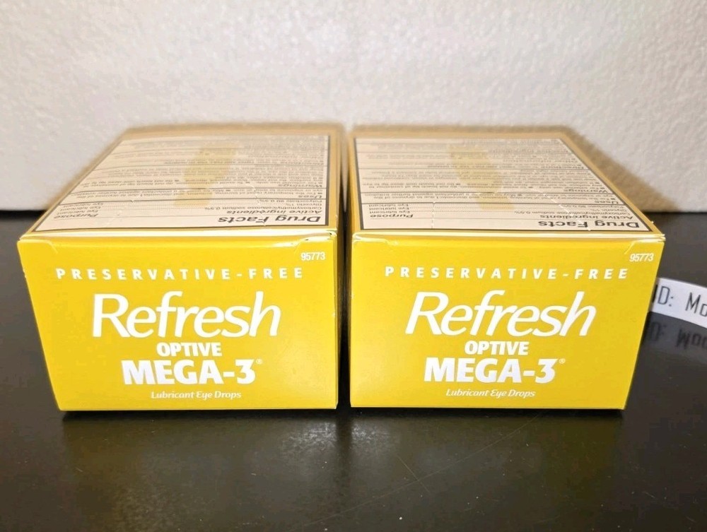 EXP 05/2027! 2 Box 30ct Vials REFRESH OPTIVE MEGA-3 Lubricant Eye Drops