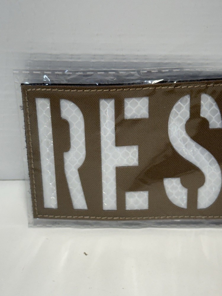 RESCUE Reflective Tactical Patch Hook Loop Vest Plate Carrier ID Badge