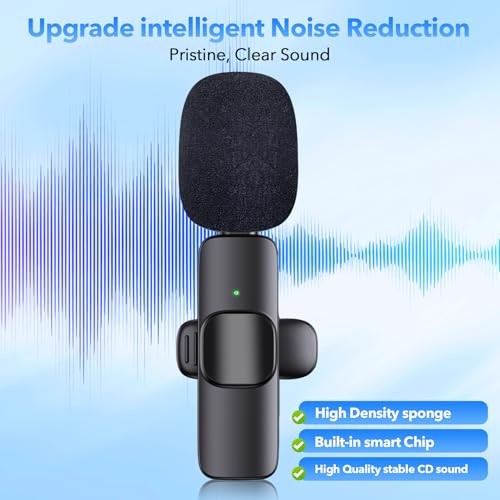3 in 1 Professional Wireless Microphone for iPhone,Android,Camera,Lapel Mic