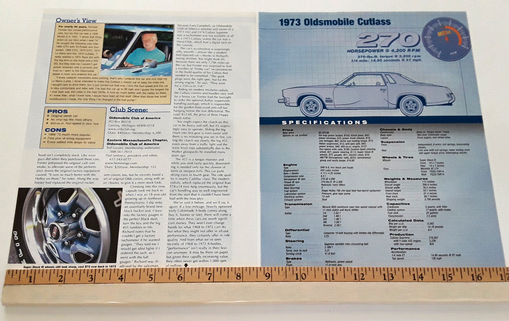 1973 OLDSMOBILE CUTLASS ORIGINAL 2005 ARTICLE